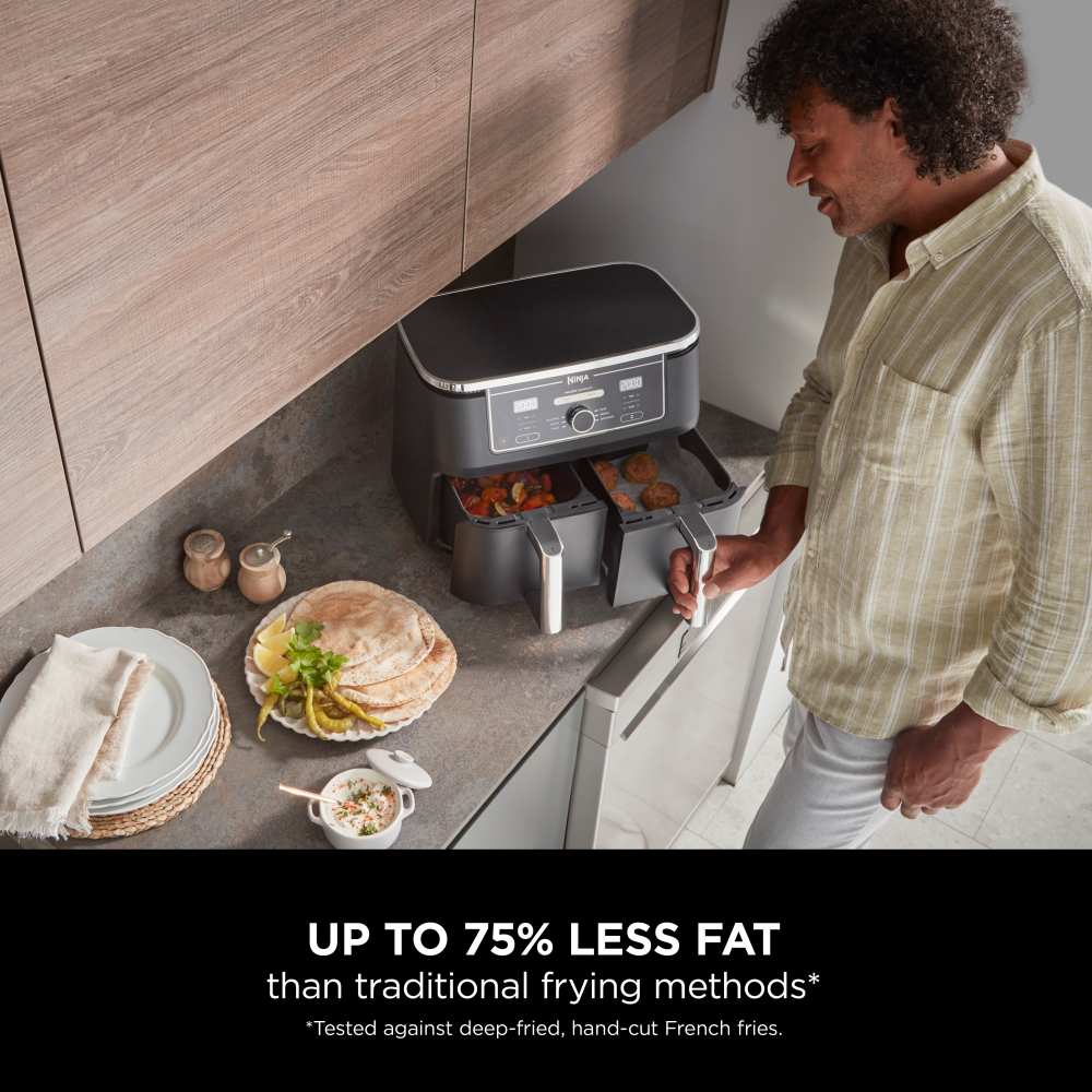 Ninja Foodi Max XXXL Dual Zone Air Fryer - Large Capacity 10.5 QT Air Fryer Oven with 2 Independent Baskets, Digital Controls for Healthy Cooking - Perfect for Family Meals, Parties & Meal Prep