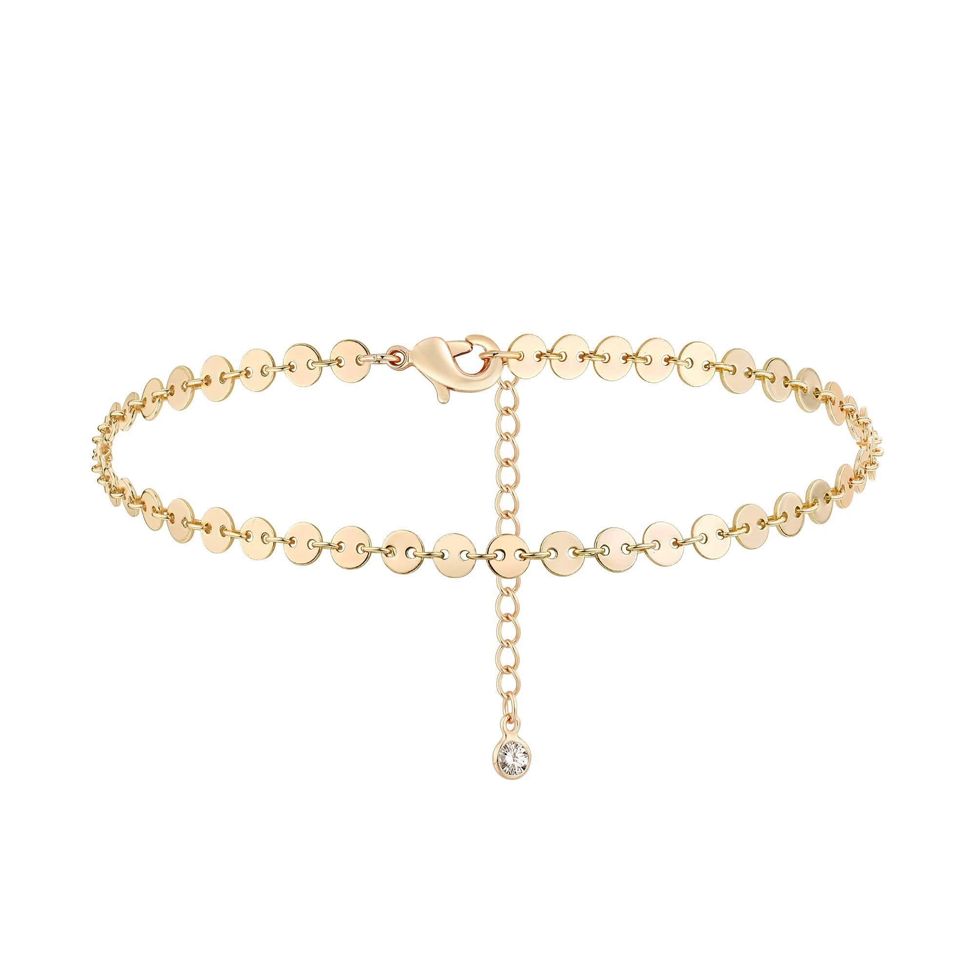 Valloey Rover Gold Ankle Bracelets for Women - Adjustable Dainty Boho Layered Chain Anklet Foot Jewelry for Beach, Summer & Everyday Wear
