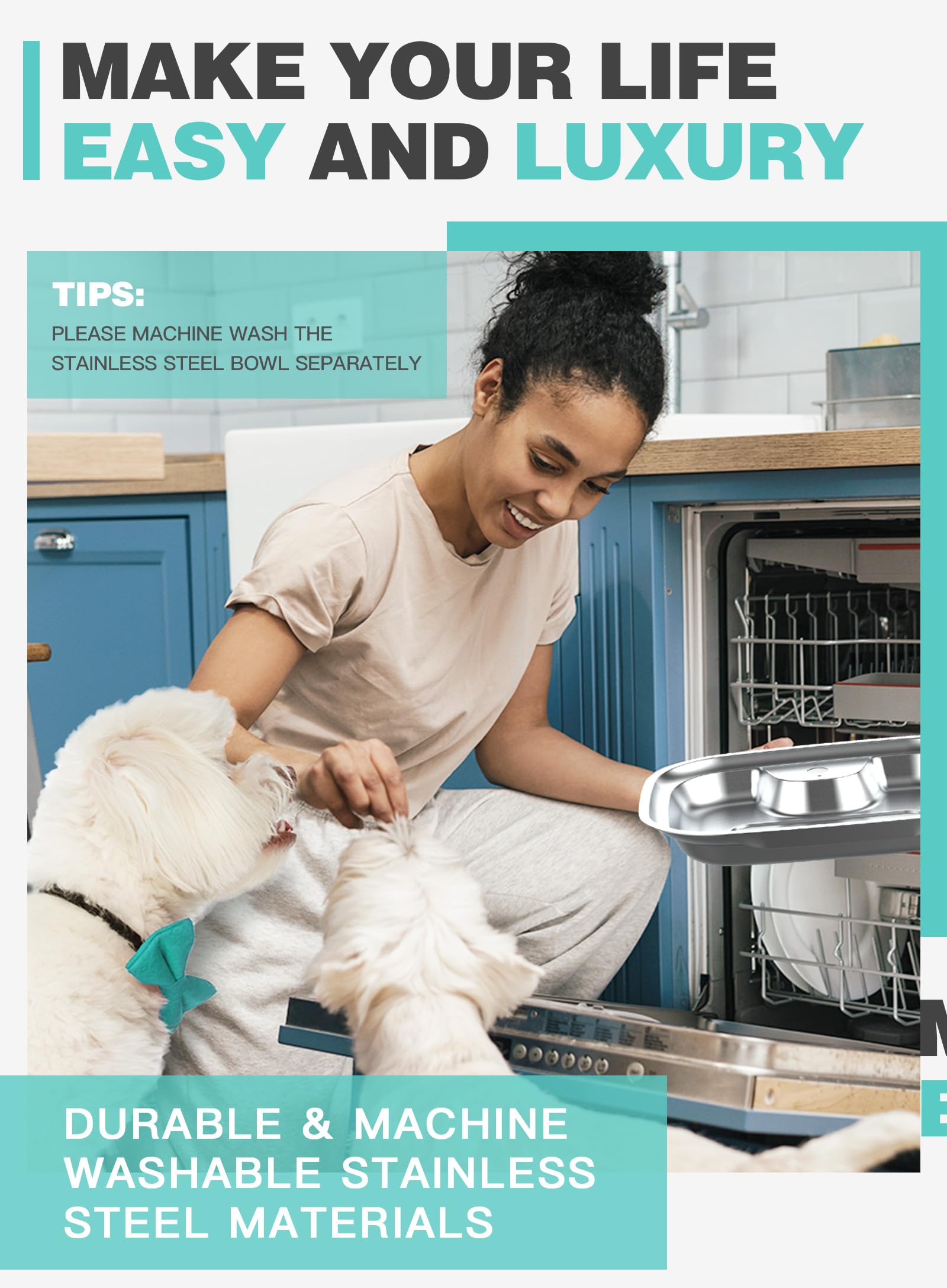 **SwSun 10L/2.6 Gallon Automatic Pet Water Fountain for Large Dogs & Cats - Stainless Steel Bowl, Quiet Pump, BPA-Free - Perfect for Home, Office, or Travel Use**