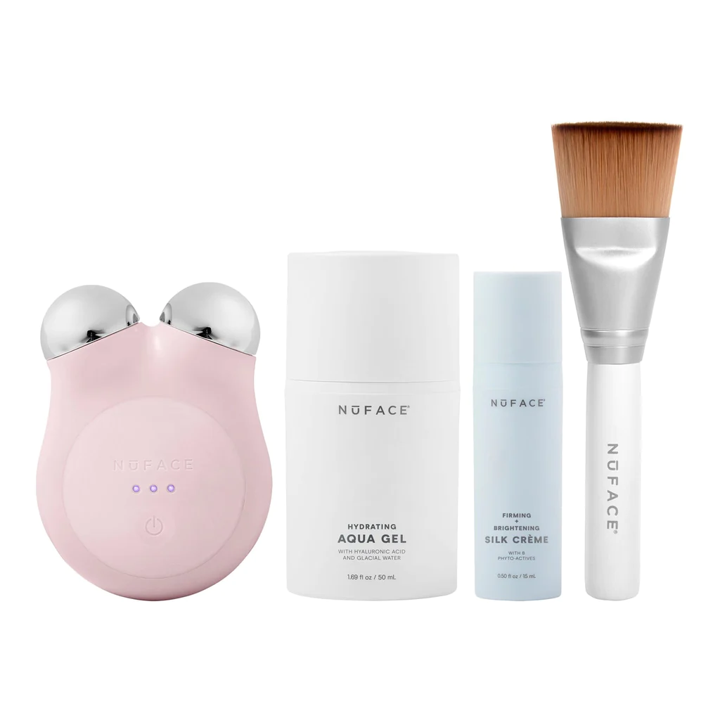 NuFACE Mini Facial Toning Device with Starter Kit - Anti-Aging Microcurrent Skincare for Wrinkles & Firming - Perfect for Home Use & Travel