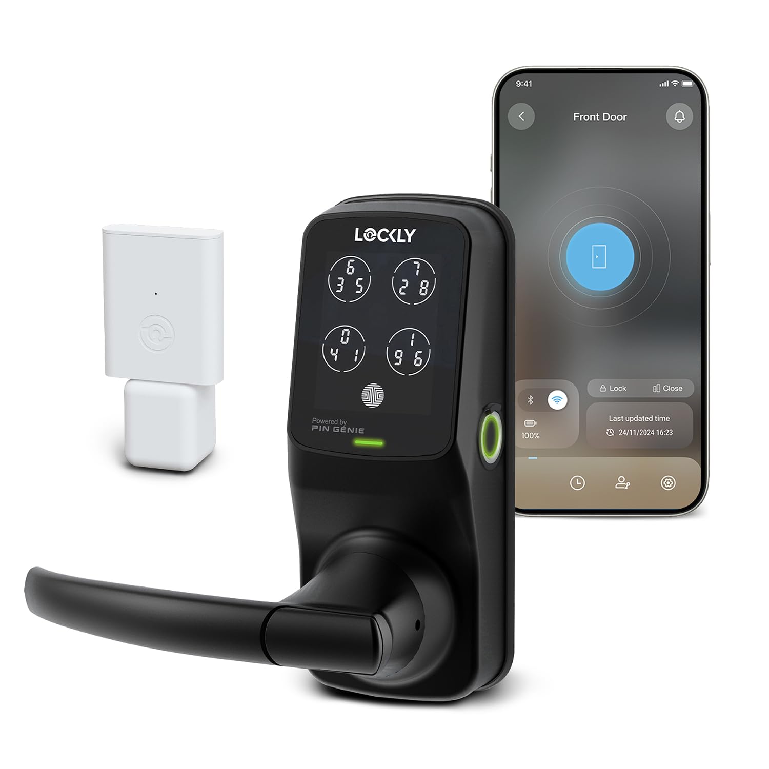 Lockly Secure Pro Smart Lock with Wi-Fi - Keyless Entry Digital Keypad, 3D Biometric Fingerprint Sensor & Voice Control for Front Doors - Auto Lock Latch Edition | Perfect for Smart Homes, Vacation Rentals & Enhanced Home Security