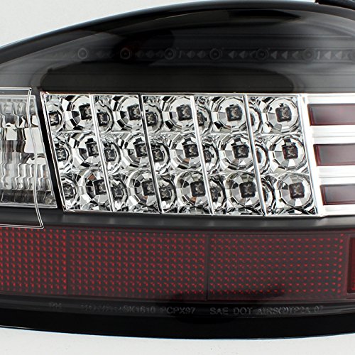 AKKON Black Bezel LED Tail Lights Brake Lamps Replacement Pair for 1997-2003 Pontiac Grand Prix - Left & Right - Enhance Nighttime Safety & Style for Sedans