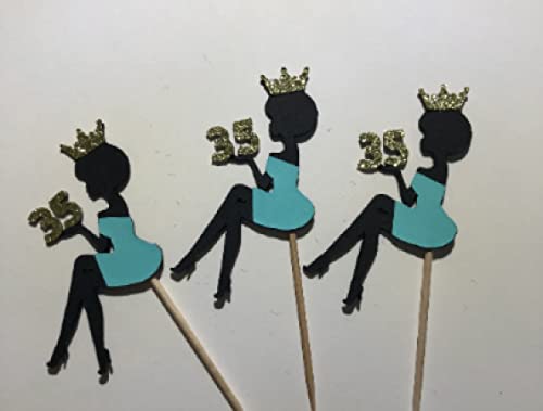 Customizable Purple Glitter Crown Queen Princess Cake Topper - Sitting Girl Wedding Birthday Party Decoration for Cakes, Cupcakes & Desserts