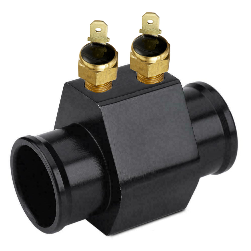 32mm Radiator Hose Fitting with Dual 1/8 NPT Port & Electric Fan Temperature Switch - Universal Cooling System Adapter for Car, Truck, SUV & Performance Vehicles