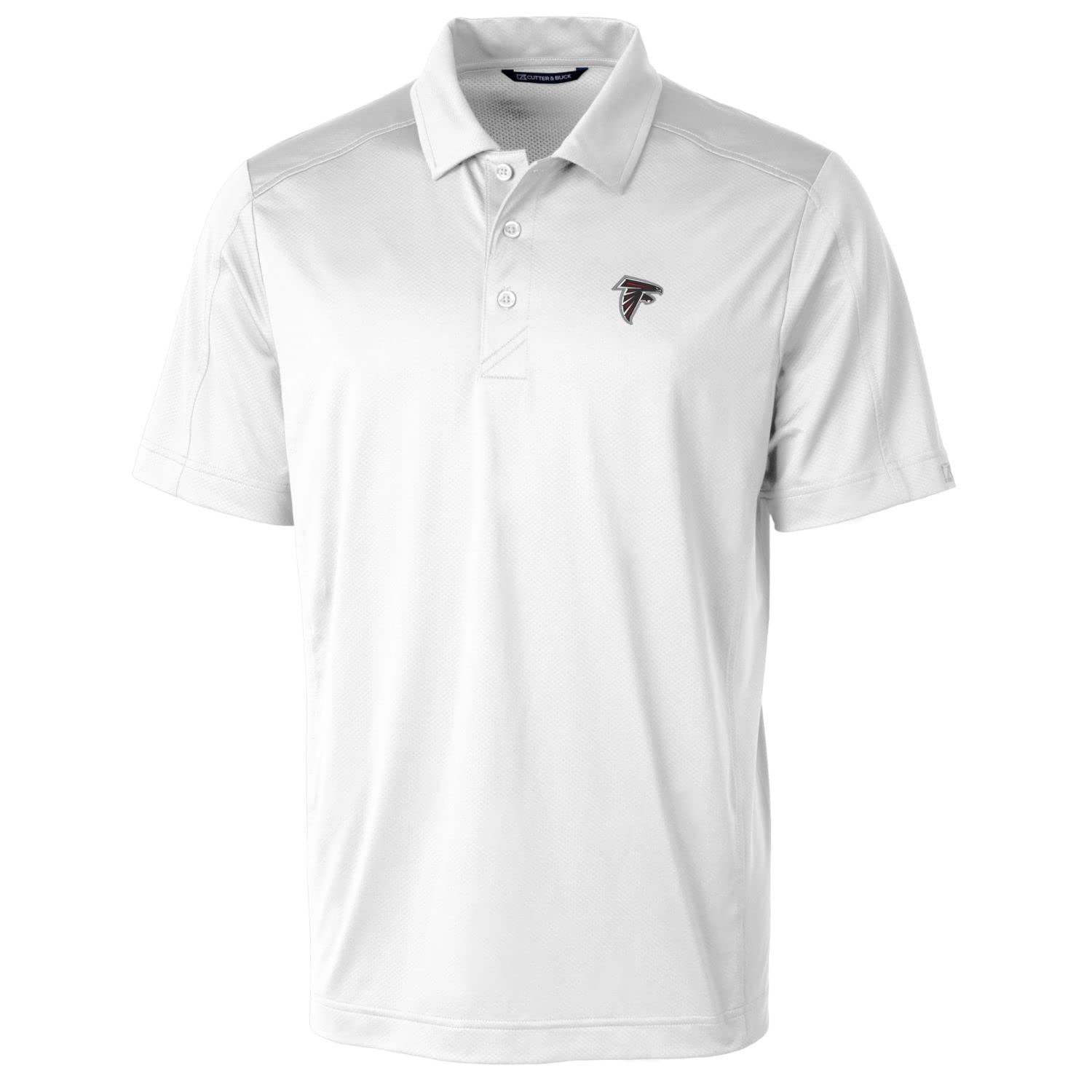 Cutter & Buck Men's Atlanta Falcons Textured Stretch Polo Shirt - White, Breathable & Comfortable for Golf, Work & Casual Wear