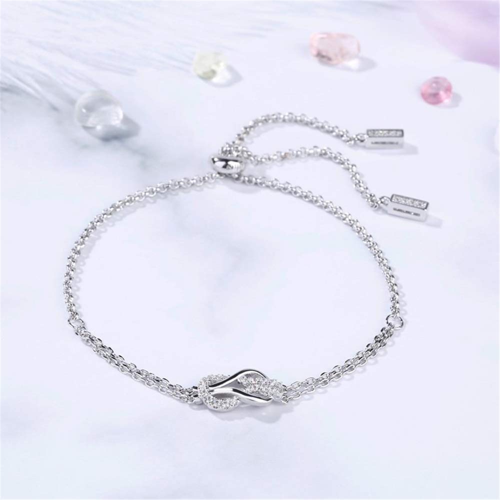 Jeulia Infinity Love Sterling Silver Bracelet - Handmade Adjustable Bracelet for Women, Mothers, Brides & Girls - Elegant Gift Box Included - Perfect for Anniversaries, Valentine's Day & Special Occasions