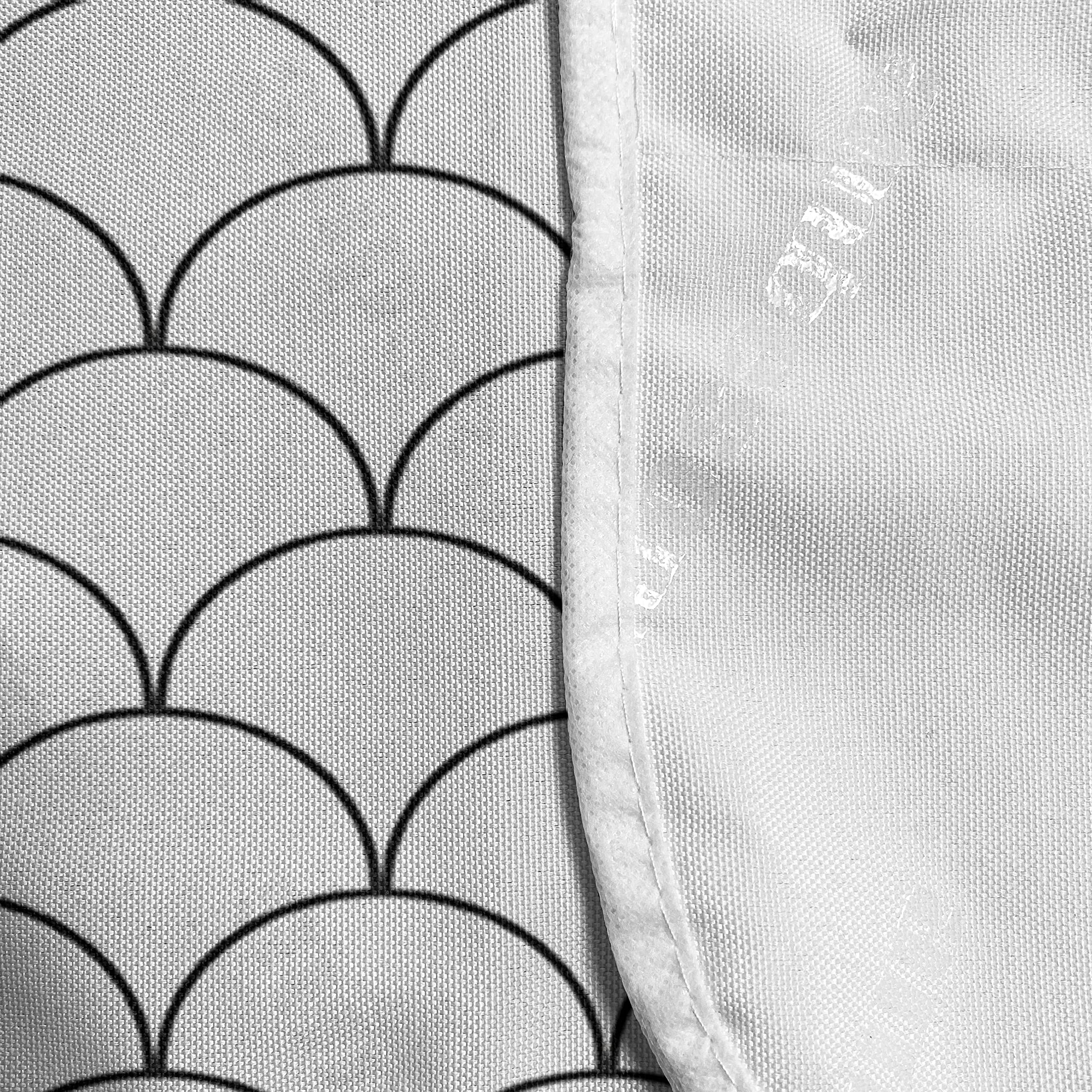 Ambesonne Geometric Microwave Cover - Modern Sketchy Print with Circles and Waves, Water Resistant Kitchen Organizer with Pockets, 36