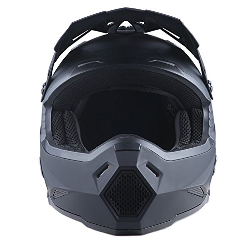 1Storm Adult Motocross Helmet BMX MX ATV Dirt Bike Helmet Racing Style HF801 with Bluetooth Headset - Matte Black | Full Face Protection for Off-Road Racing, Motorcycle Riding & Extreme Sports