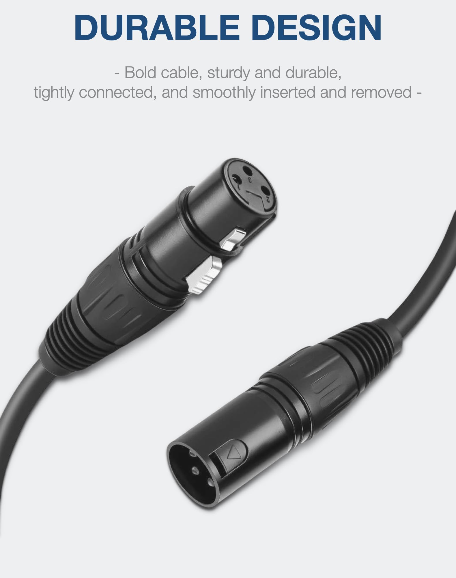 Premium XLR Male to Female Microphone Cable - 6.6ft Professional Audio Cable with 6mm PVC Jacket for Speakers, PA Systems, Studio Recording & Live Performances
