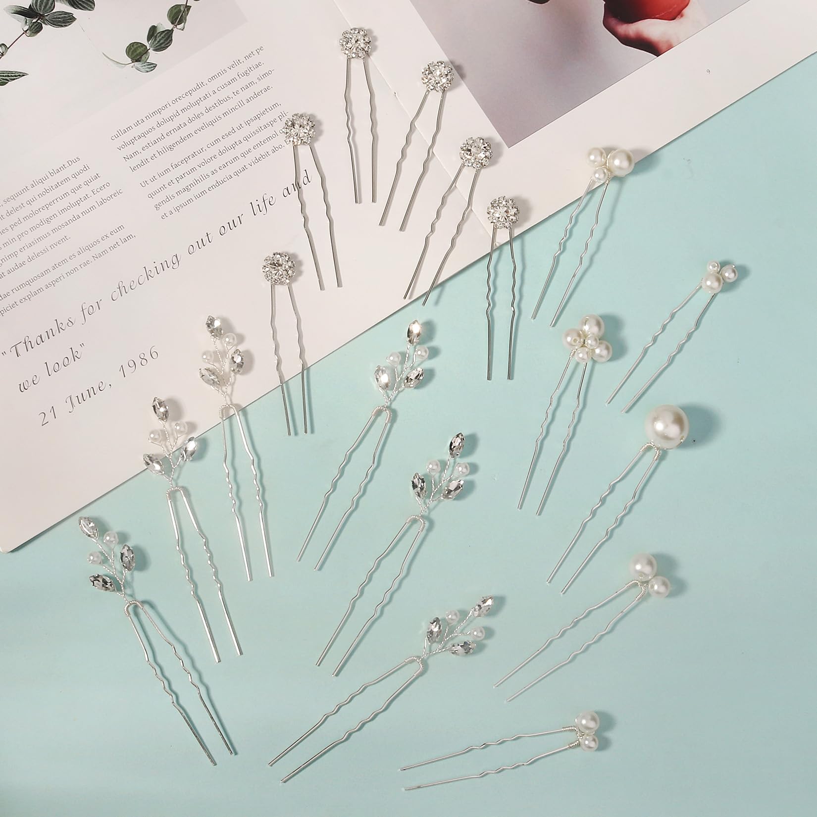 18-Piece Silver Bridal Hair Pin Set - Wedding Hair Accessories for Bride & Bridesmaids | Perfect for Weddings, Prom & Special Occasions
