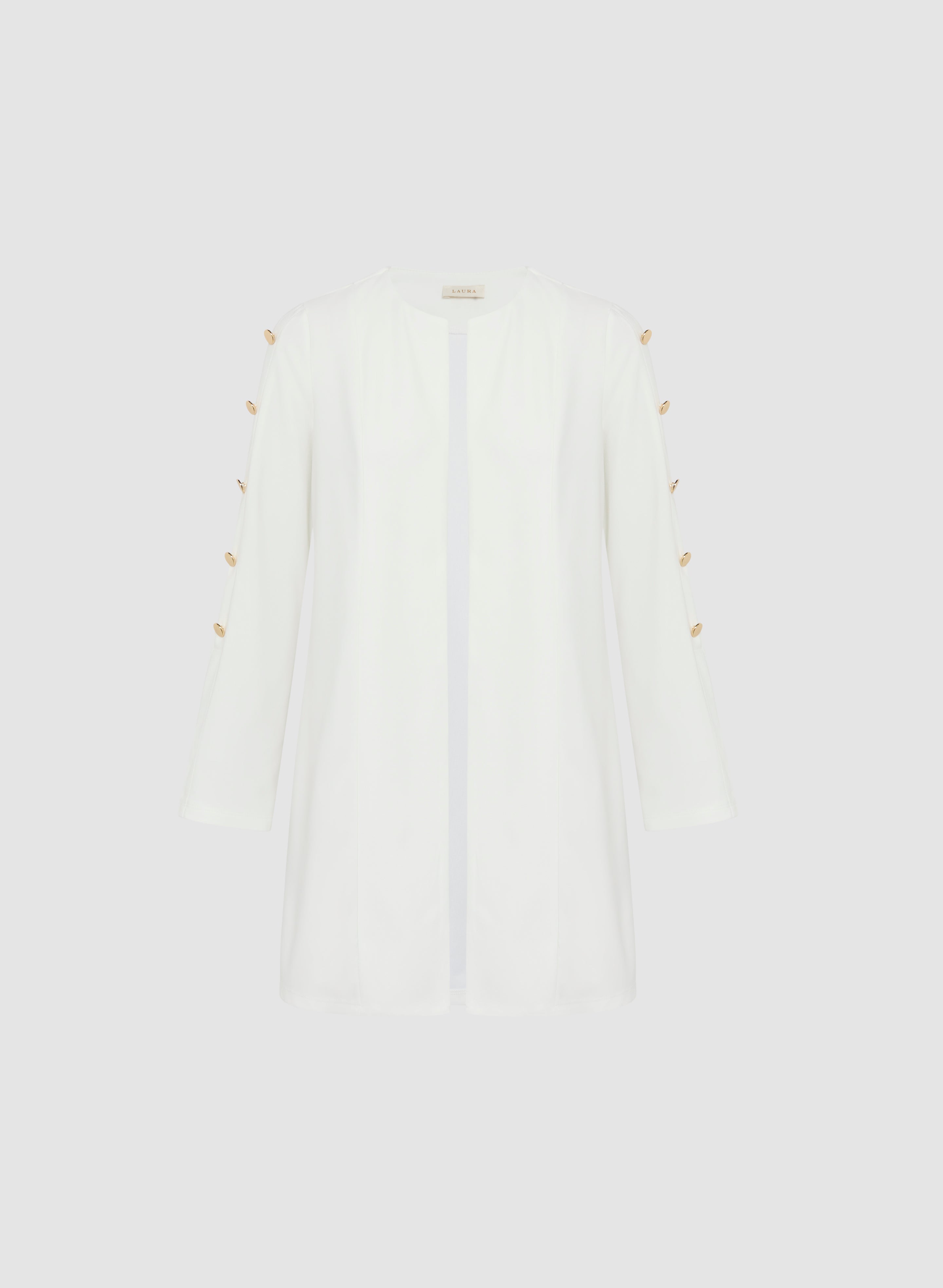 Stylish Button Detail Open Front Top for Women - Casual & Office Wear - Perfect for Layering Outfits
