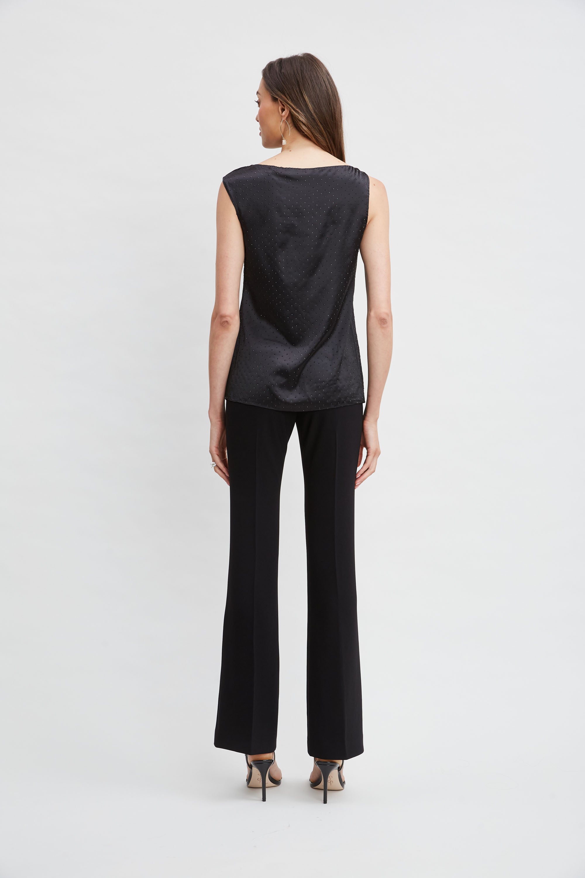 Elegant Satin Crystal Cowl Neck Top for Women - Perfect for Evening Parties, Date Nights & Special Occasions