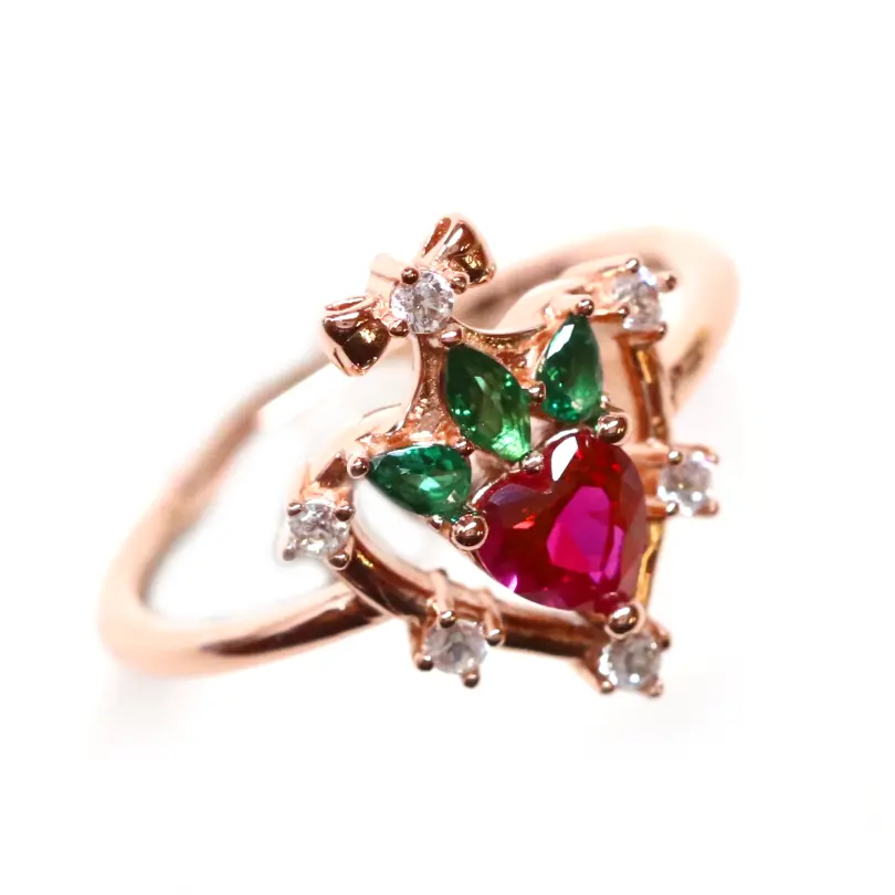 Ichigo Ring - Strawberry-Themed Cute Jewelry for Women, Dainty Adjustable Ring, Kawaii Fashion Accessory | Perfect for Gifts, Parties, and Everyday Wear