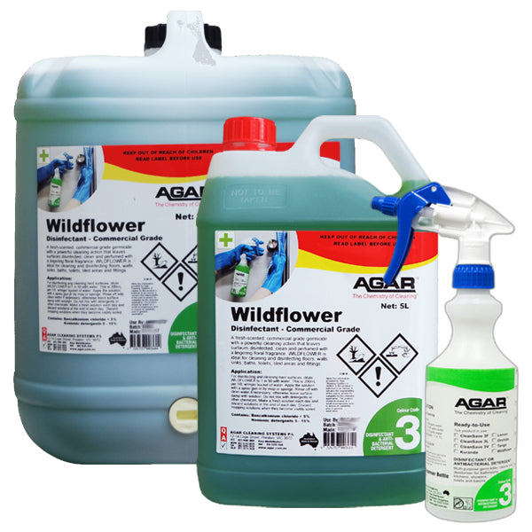 Premium Agar Wildflower Commercial Grade Disinfectant - EPA Approved for Hospitals, Schools & Offices - Kills 99.9% Germs & Viruses - Ideal for High-Touch Surfaces & Public Spaces