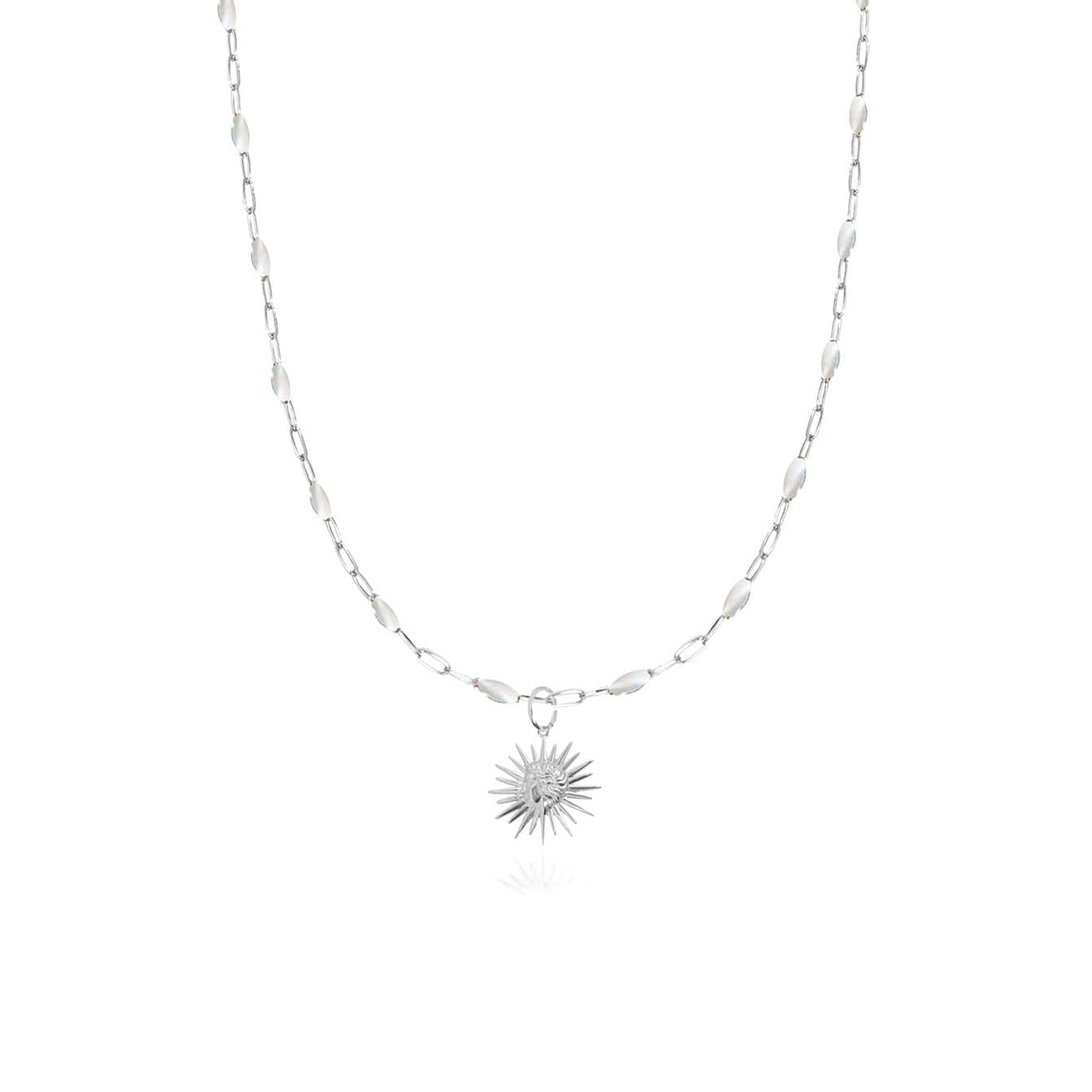 Mini Silver Sun Pearly Necklace - Elegant Dainty Silver Pendant Necklace for Women | Perfect for Everyday Wear, Date Nights & Special Occasions