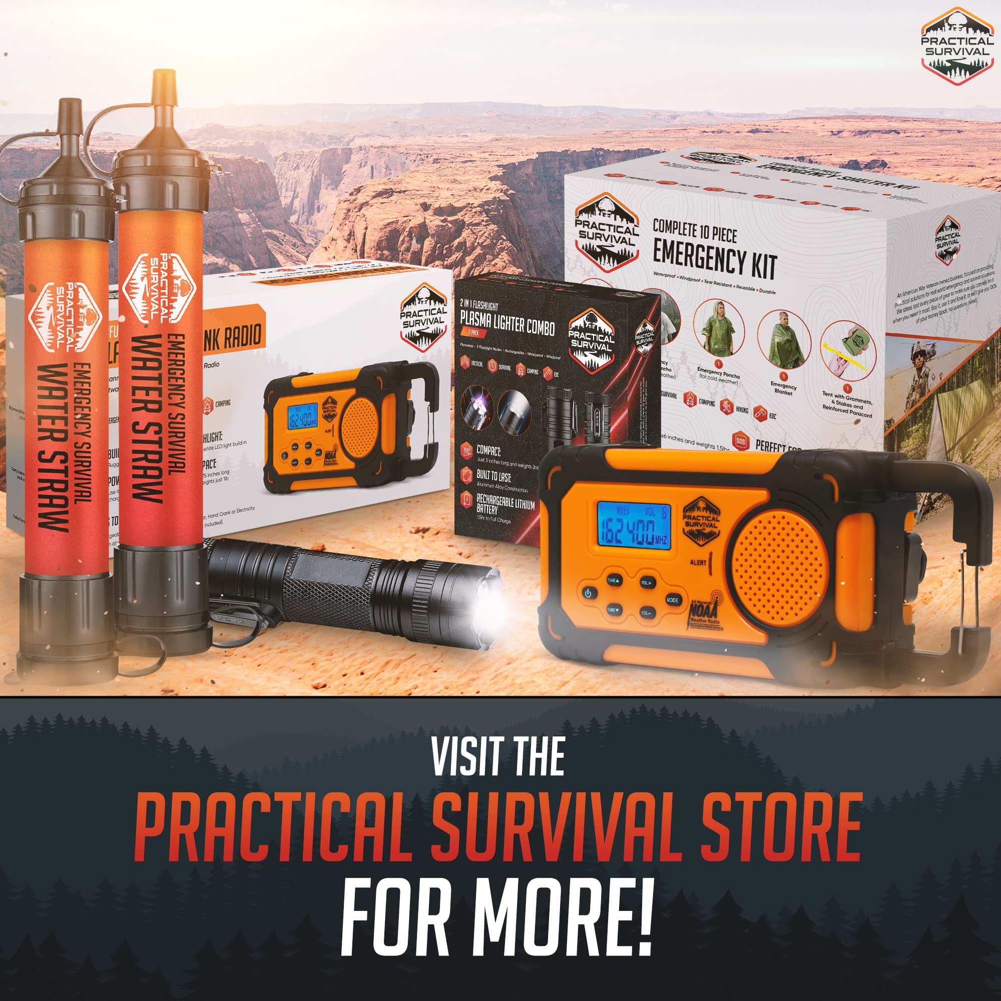 Emergency NOAA Weather Radio with AM/FM & Shortwave - Solar/Crank/Battery Powered, Portable Power Bank, Flashlight & Charger - Perfect for Camping, Hiking & Emergency Preparedness
