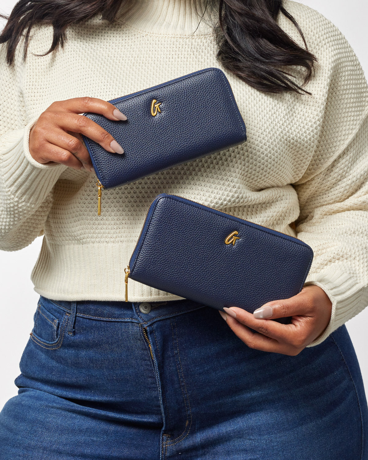 Premium Standard Pebble Wallet - Navy Blue Slim RFID Blocking Leather Wallet for Men | Perfect for Travel, Business & Everyday Use