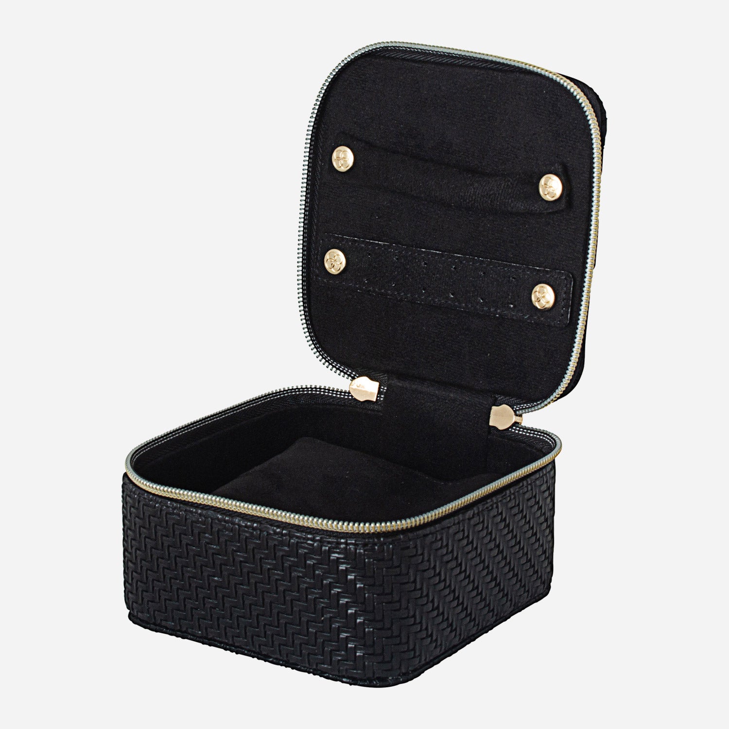 Herringbone Licorice Jewelry Cube Box - Elegant Storage for Necklaces, Rings & Earrings - Perfect for Travel, Gift Giving & Home Organization