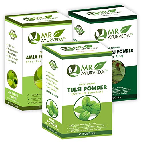 Bhringraj Powder + Tulsi Powder + Amla Powder