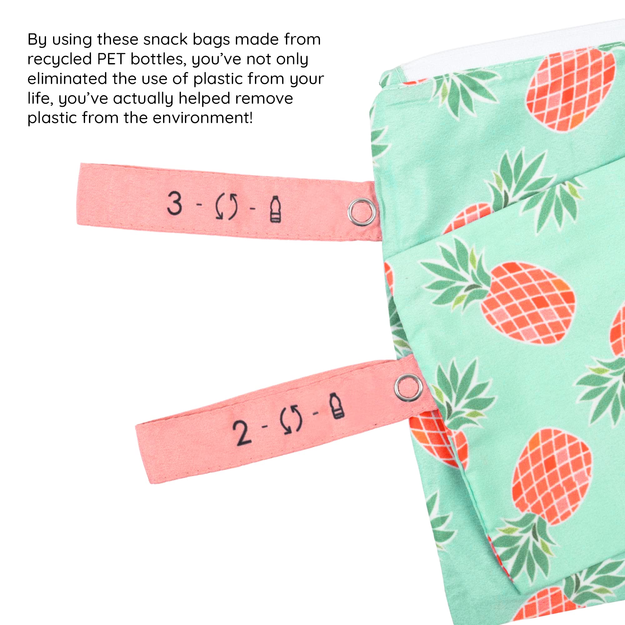 EcoRight 100% Recycled Reusable Sandwich Bags & Snack Bags - BPA Free Food Safe Storage - Set of 2 - Perfect for School Lunches, Picnics & Meal Prep