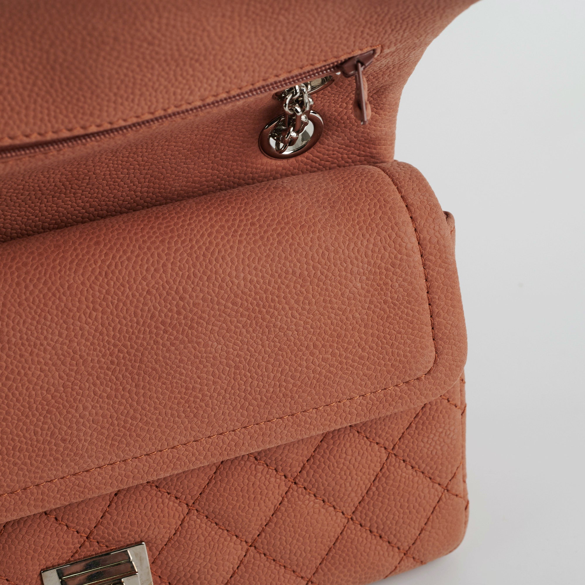 Chanel 2.55 Reissue 226 Handbag in Nubuck Caviar Leather Terracotta Color - Luxury Crossbody Bag for Women, Perfect for Date Night & Special Occasions