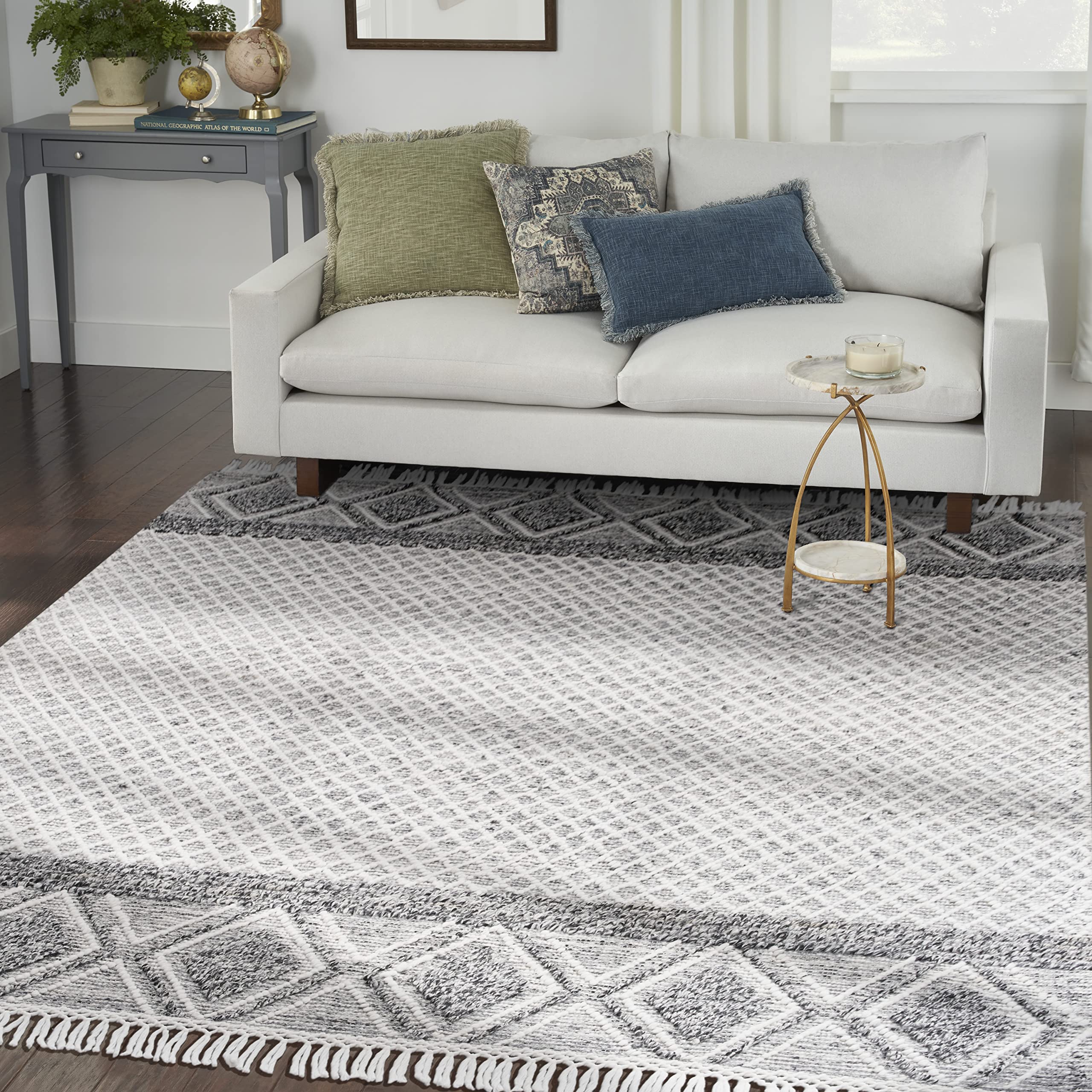 Nicole Curtis Series 3 Geometric Grey/Ivory 8' x 10'6