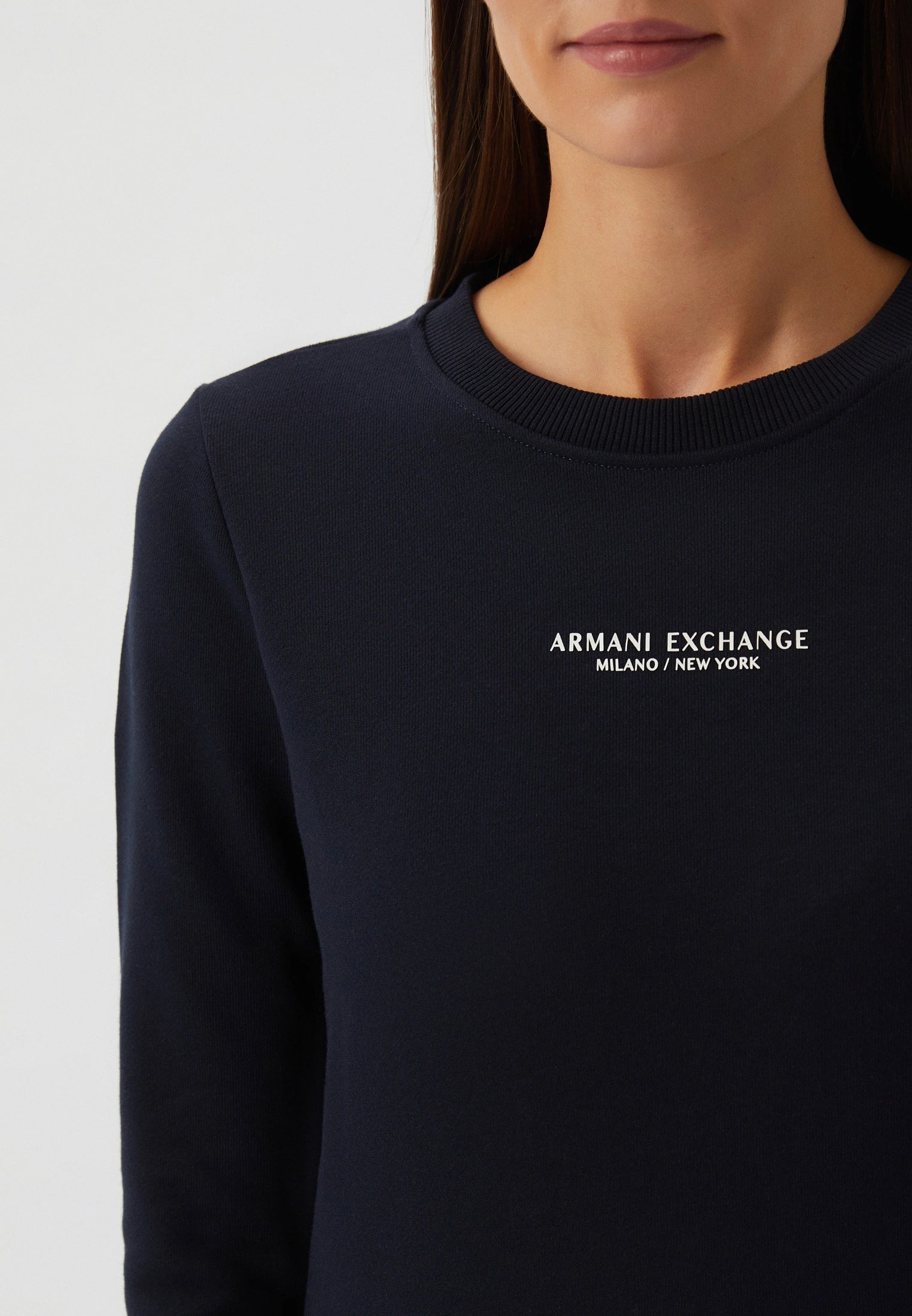Armani Exchange Navy Blue Sweatshirt for Men - Casual Pullover Hoodie for Everyday Wear, Gym, and Street Style