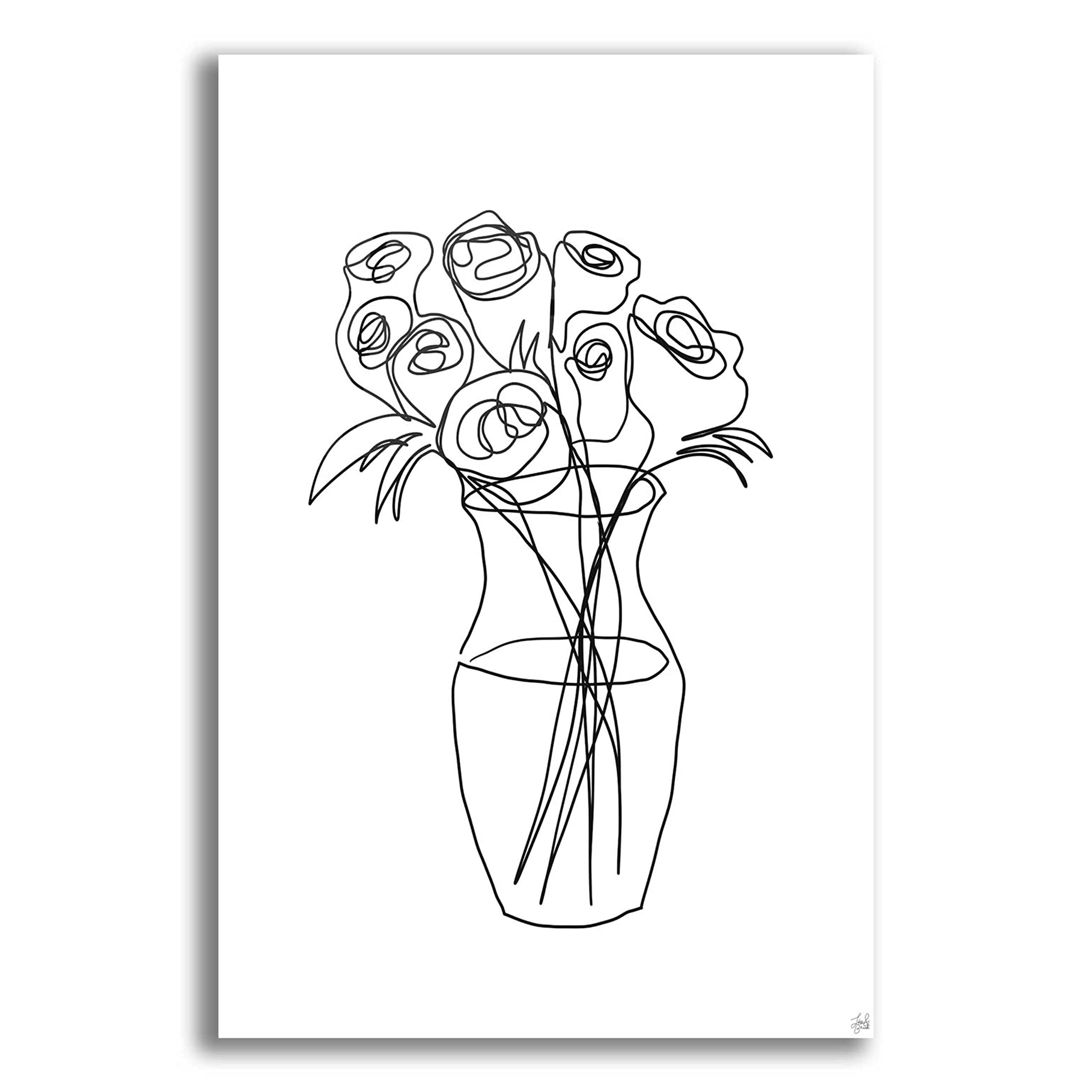 Floral Bunch 2 Acrylic Glass Wall Art - 16x24 Inch Modern Home Decor by Line and Brush - Perfect for Living Room, Bedroom & Office Decor