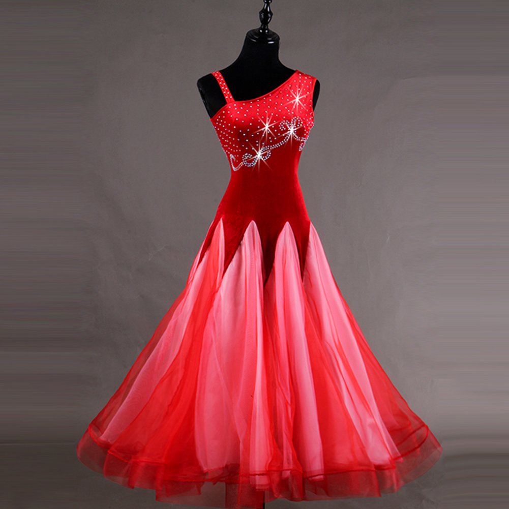 Elegant Women's Ballroom Dance Competition Dress - Modern Sleeveless Performance Gown for Latin, Waltz & Tango - Perfect for Dance Shows, Competitions & Special Events