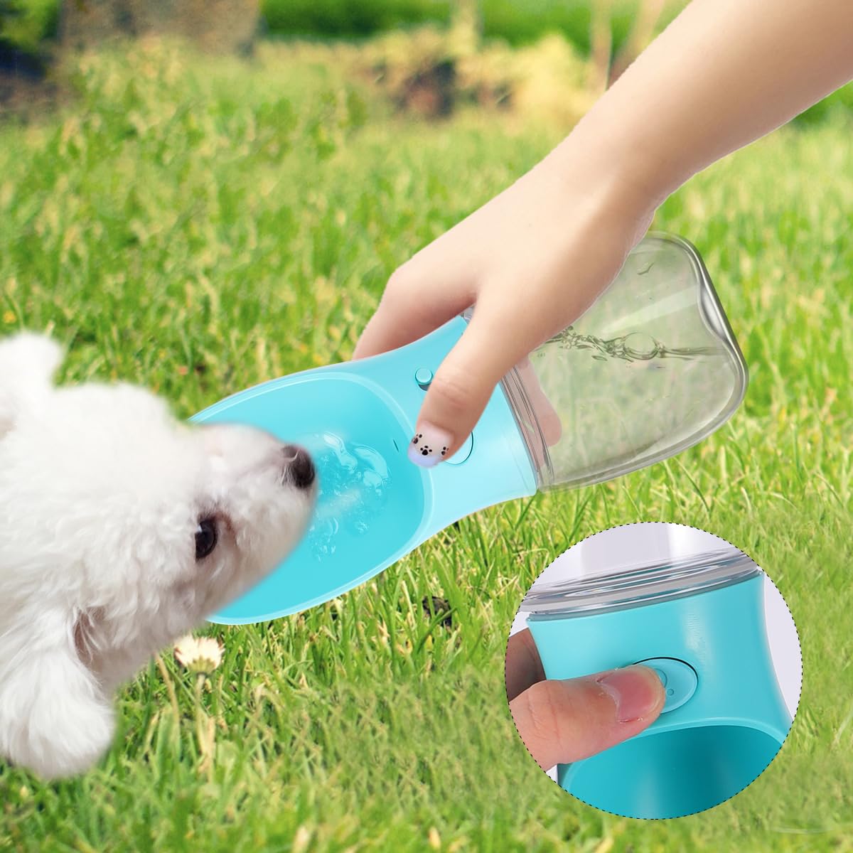 POPETPOP 1pc Leakproof Pet Water Bottle - Portable Cat & Dog Water Dispenser with Drinking Bowl, PP Material for Cage, Travel & Outdoor Use - Ideal for Cats, Dogs, Small Animals
