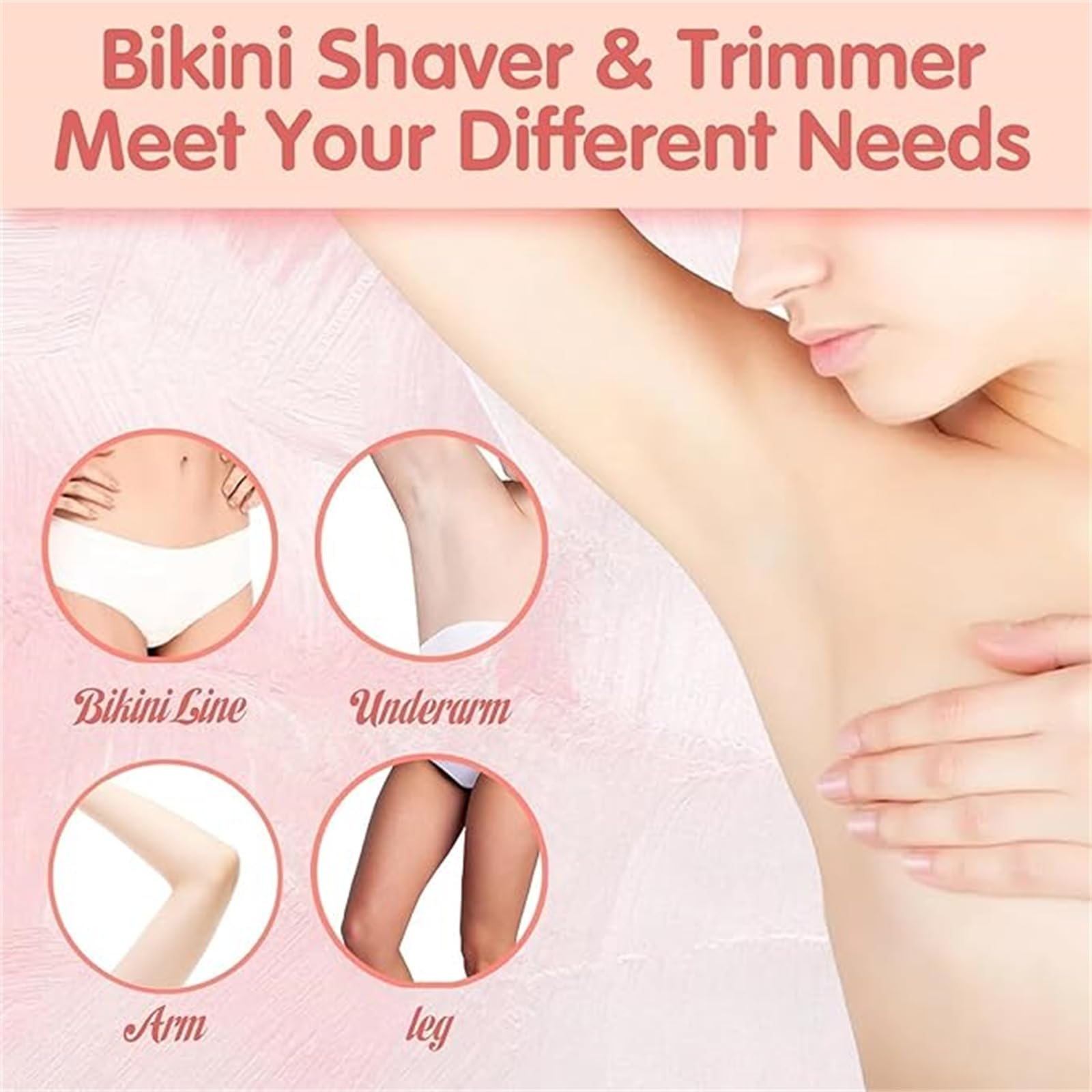 Vantique Electric Shaver for Women - Rechargeable Bikini Trimmer & Lady Shaver with Glowbabe™ Technology - Portable Pink Women's Razor for Smooth Skin - Perfect for Travel, Gym & Quick Touch-Ups