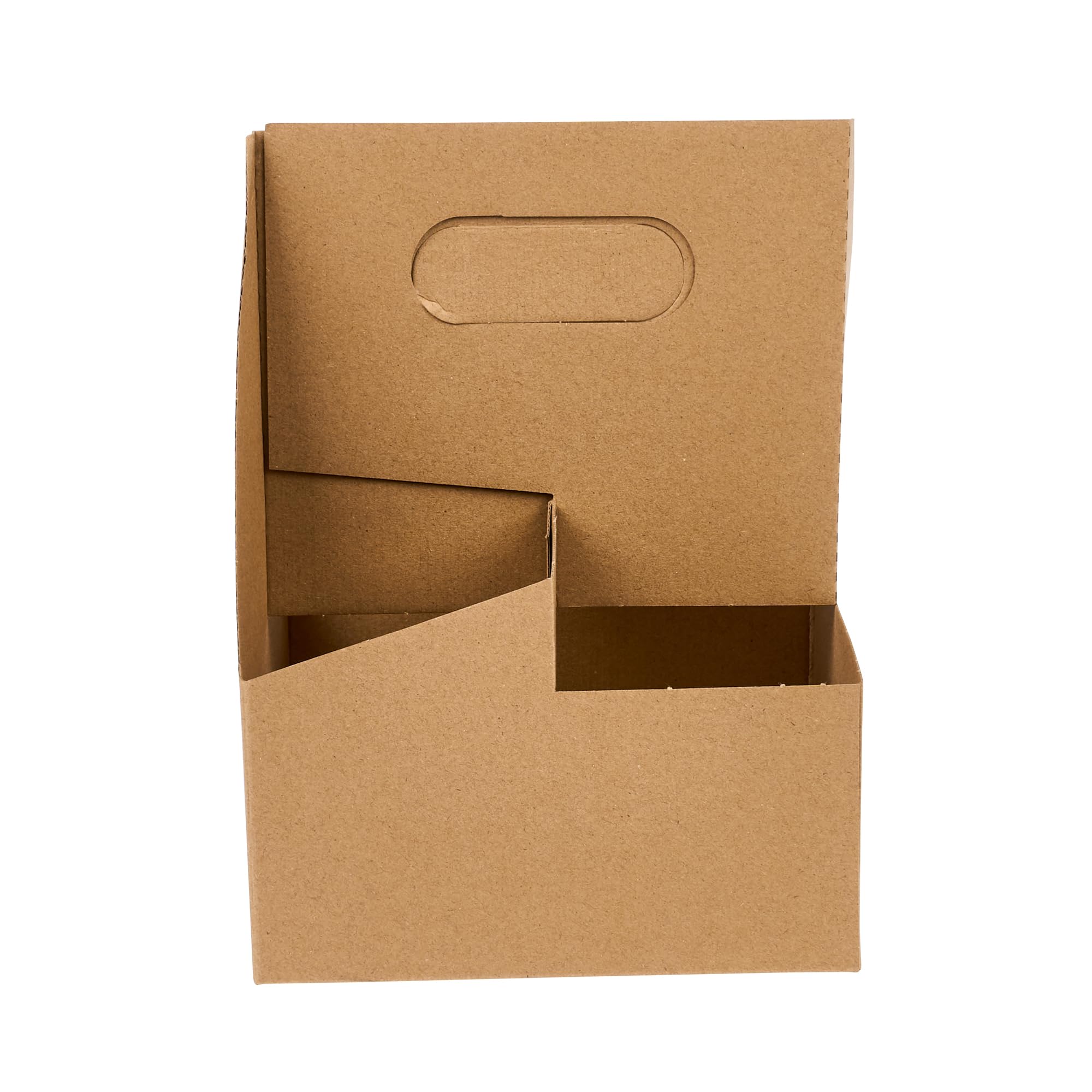 Restaurantware Altalena 100-Pack Disposable Drink Carriers with Handles - Kraft Paper Cup Holders for 4 Beverages | Perfect for Coffee, Smoothie & Bubble Tea Delivery, Takeout & Food Truck Use