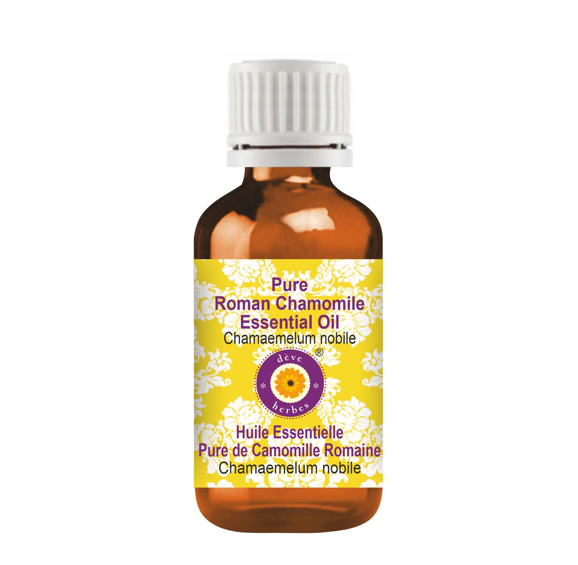 Deve Herbes Pure Roman Chamomile Essential Oil (Chamaemelum nobile) 50ml (1.69 oz) - Steam Distilled, 100% Natural for Aromatherapy, Relaxation & Skin Care - Perfect for Diffusers, Massage & DIY Beauty Products