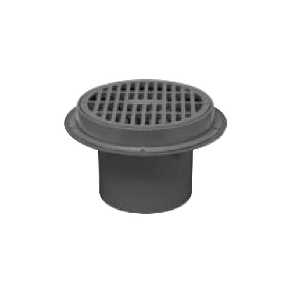 Oatey 86043 ABS Sediment Drain with Cast Iron Grate - 3 Inch Heavy Duty Floor Drain for Basement, Shower, and Laundry Room