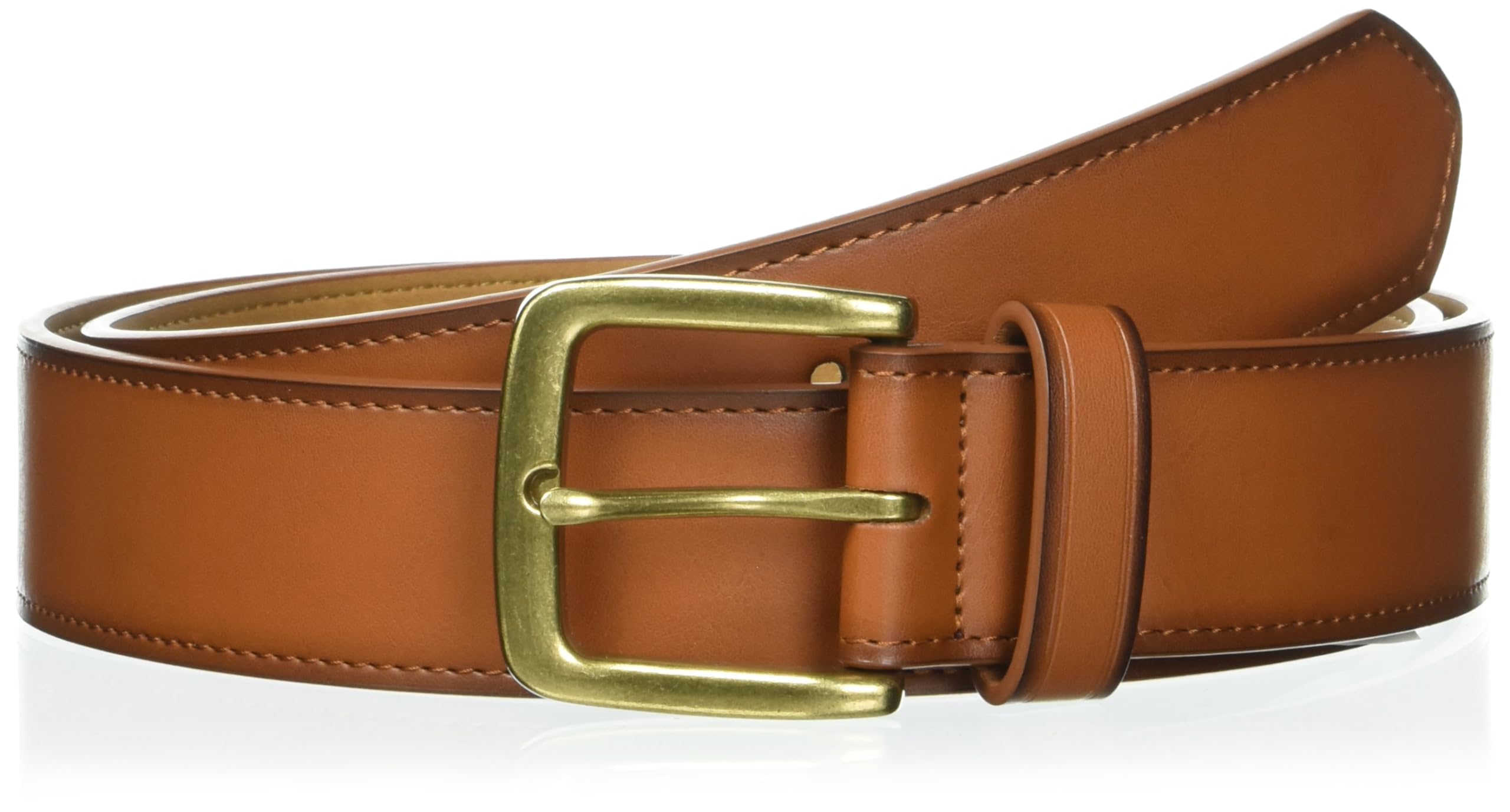 Amazon Essentials Men's Raw Edge Jeans Belt - Durable Leather Belt for Casual & Work Wear - Perfect for Jeans, Chinos & Everyday Outfits