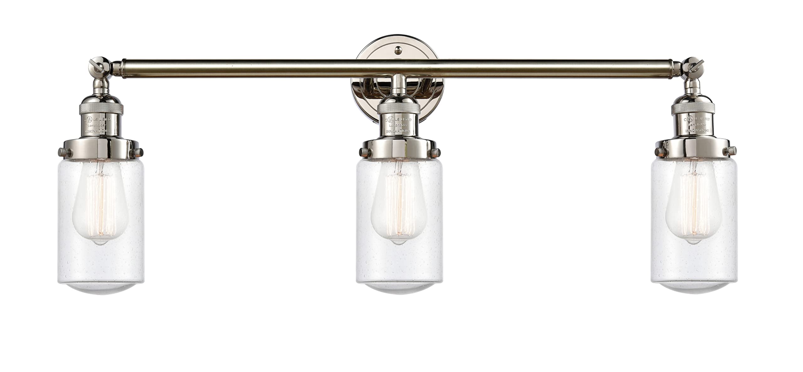 Dover 3 Light Bathroom Vanity Light in Polished Nickel - Modern Fixture for Bathroom Mirror Lighting, Perfect for Home Renovation & Spa-Style Decor