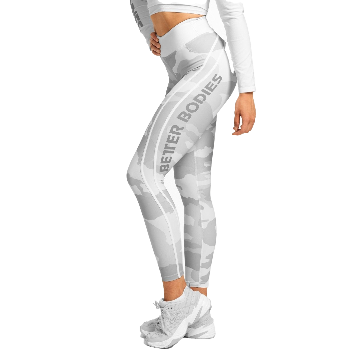 Better Bodies Camo High Waist Tights - White Camo Print for Women | Yoga, Running & Workout Leggings | Comfortable & Stylish Activewear