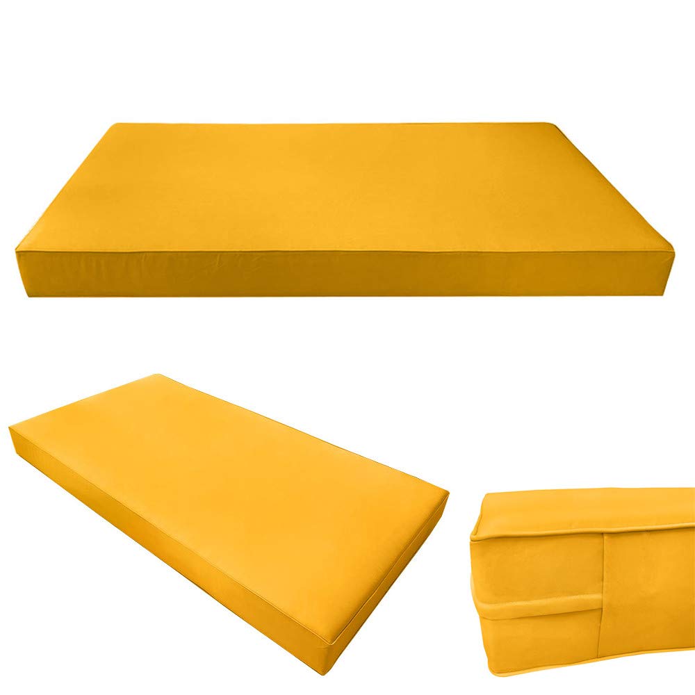 Prolinemax Outdoor Style 2 Twin-XL Piped Trim Daybed Mattress Bolster Pillow Fitted Sheet Cover - Waterproof & Breathable Fabric for Patio, Poolside, and Outdoor Lounging AD108