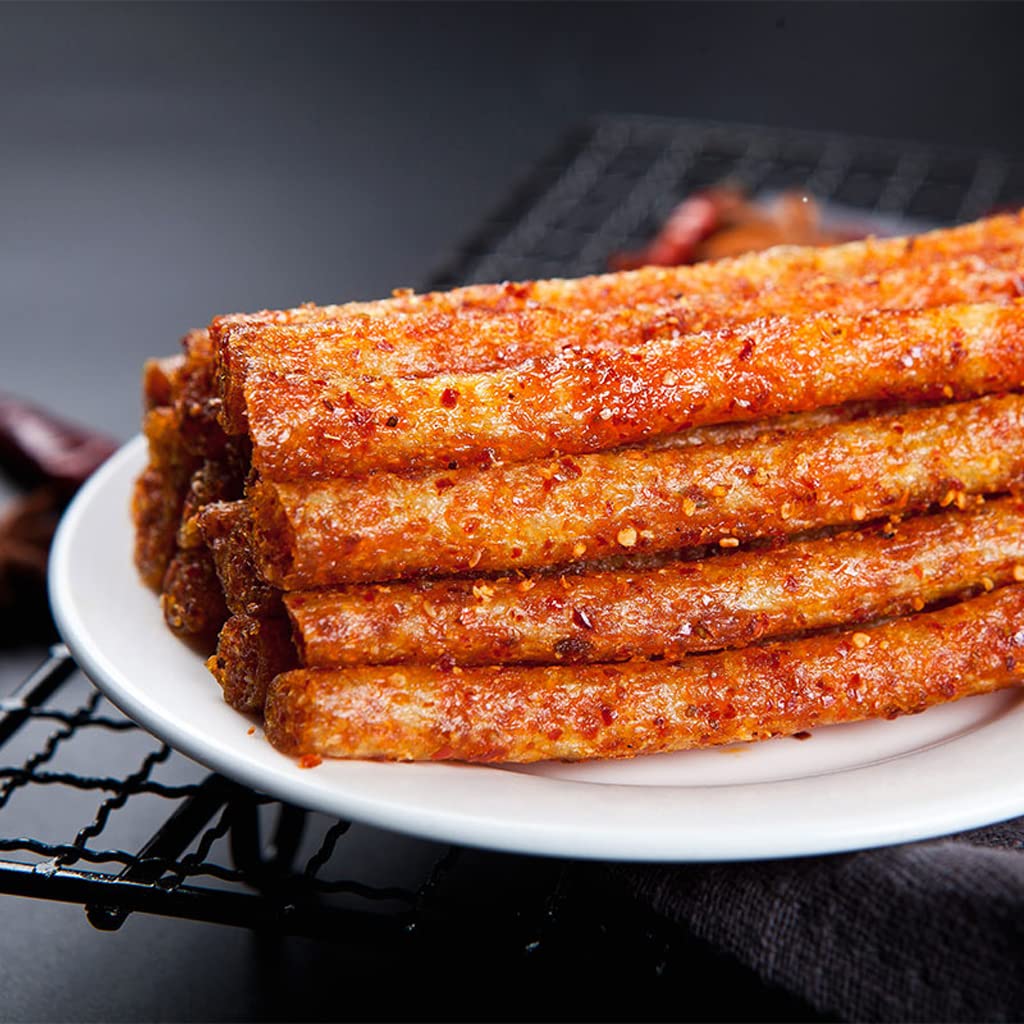Hot & Spicy Chinese Latiao Snacks - 4 Pack (98g Each) - Authentic Mala Sticks for Parties, Movie Nights & Asian Food Lovers