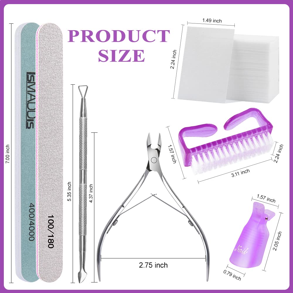 TsMADDTs Professional Gel Nail Polish Remover Kit - Includes Soak Off Clips, Remover Pads, Nail Clipper, Cuticle Tools, Brush, Nail File & Buffer - Perfect for At-Home Manicures & Nail Art DIY