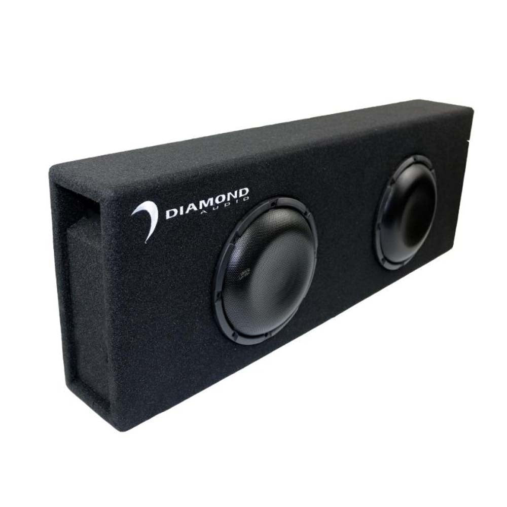 Diamond Audio DESMB10DA 10-Inch 1600W Peak Power 2-Ohm Slot Vented Active Subwoofer Enclosure - Perfect for Car Audio Systems & Bass Enhancement