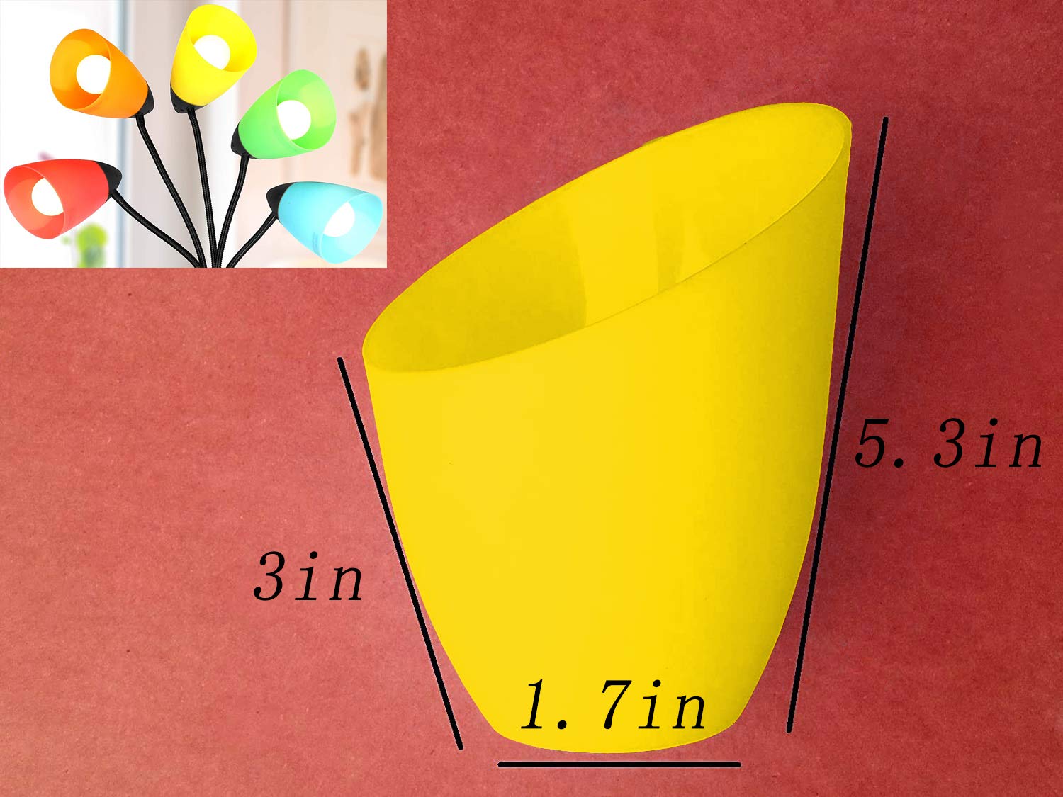 2-Pack Yellow Plastic Lamp Shades for LED Floor Lamps - Durable Replacement Shades for Living Room, Bedroom & Office Lighting