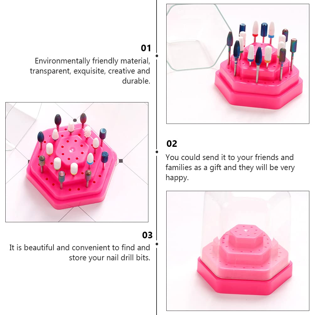 2-Piece Nail Drill Bits Organizer & Storage Box - Grinding Head Display Stand for Nail Drill Accessories - Perfect for Salon, Home Manicure & Nail Art Professionals