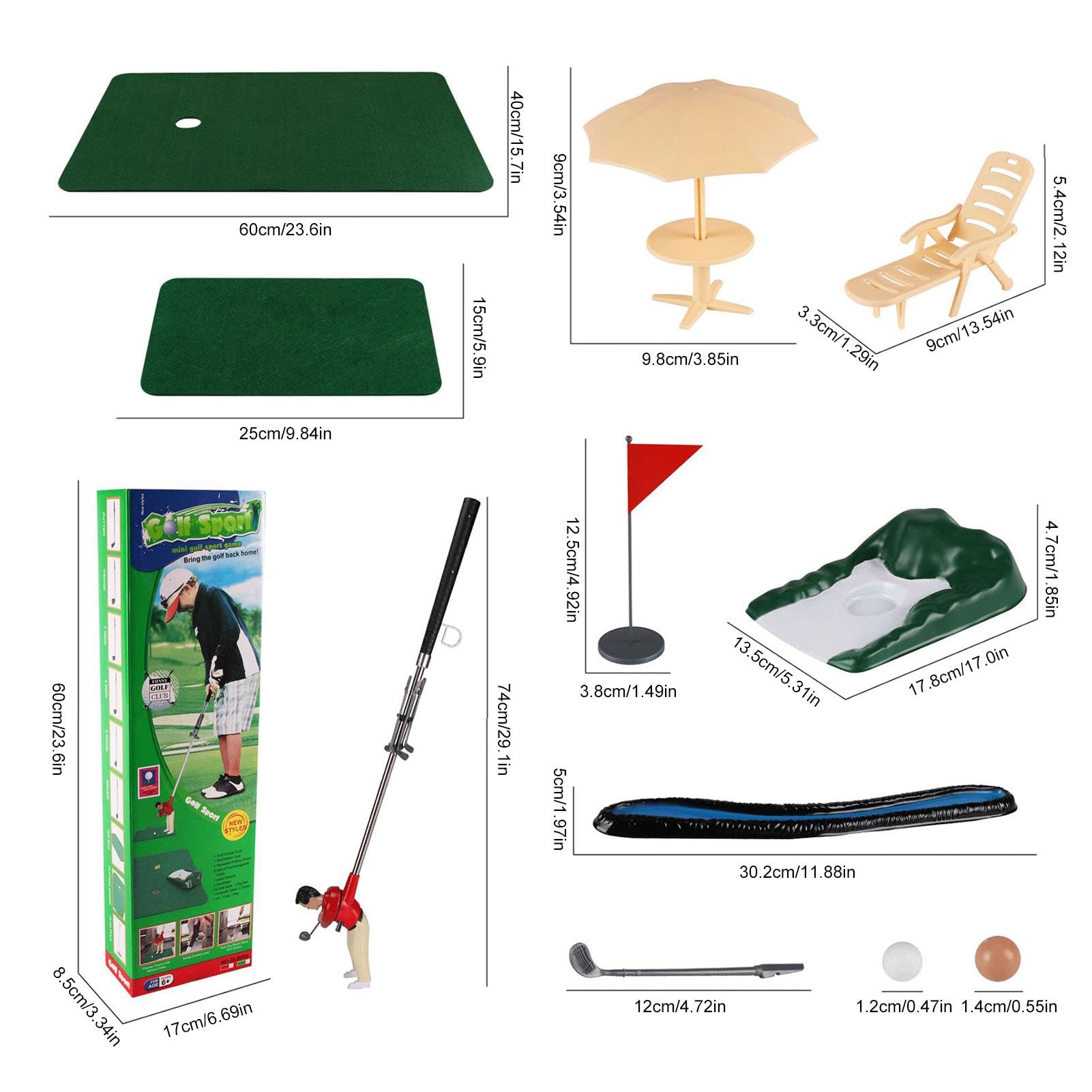 Mini Golf Game Set for Toilet - Fun Indoor Golf Practice Kit for Kids & Adults - Portable Mini Golf Man Toy - Family Game Night & Office Break Entertainment
