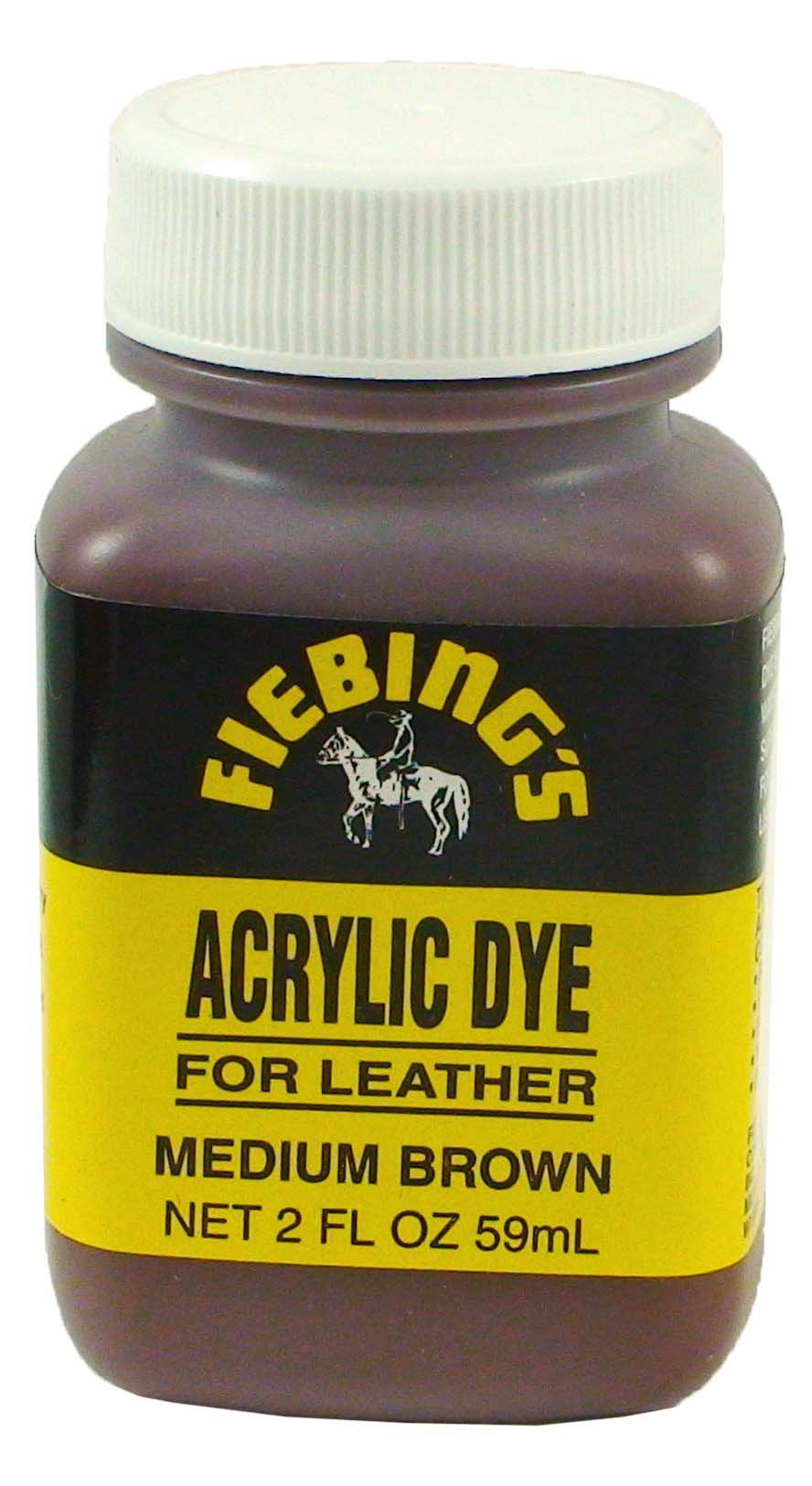 Fiebing's Medium Brown Acrylic Leather Paint - Waterproof Leather Dye for Shoes, Bags, Furniture - Professional Leather Repair & Restoration Kit for DIY Projects