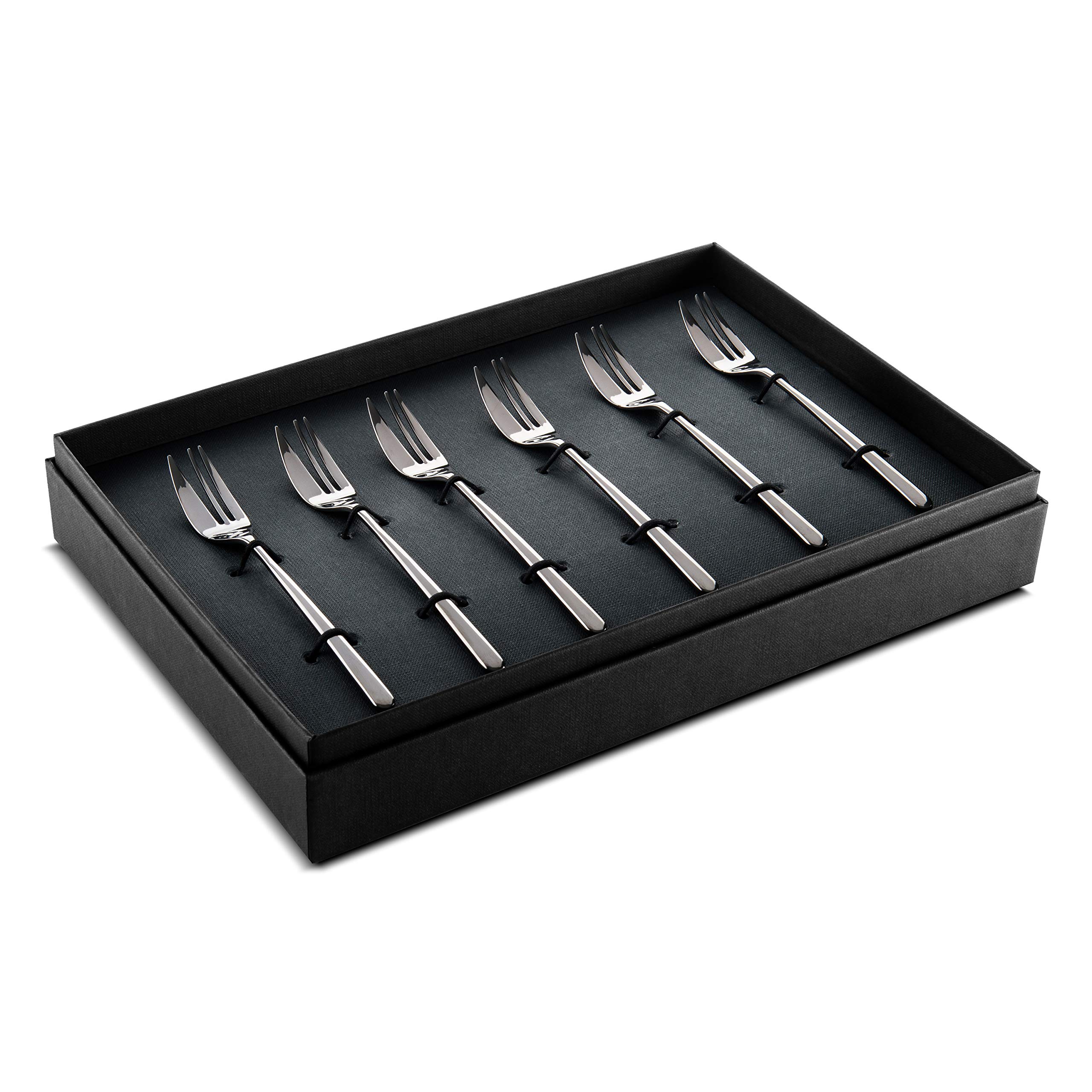 Premium MEPRA Silver Dessert Forks - Elegant Flatware Set for Fine Dining, Dessert Parties & Wedding Receptions