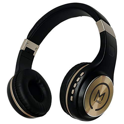 Morpheus 360 Bluetooth Headphones Wireless Over Ear with Microphone - Noise Cancelling Headphones, Comfortable Lightweight Design, Black & Gold (HP5500G) - Perfect for Work, Travel & Gaming