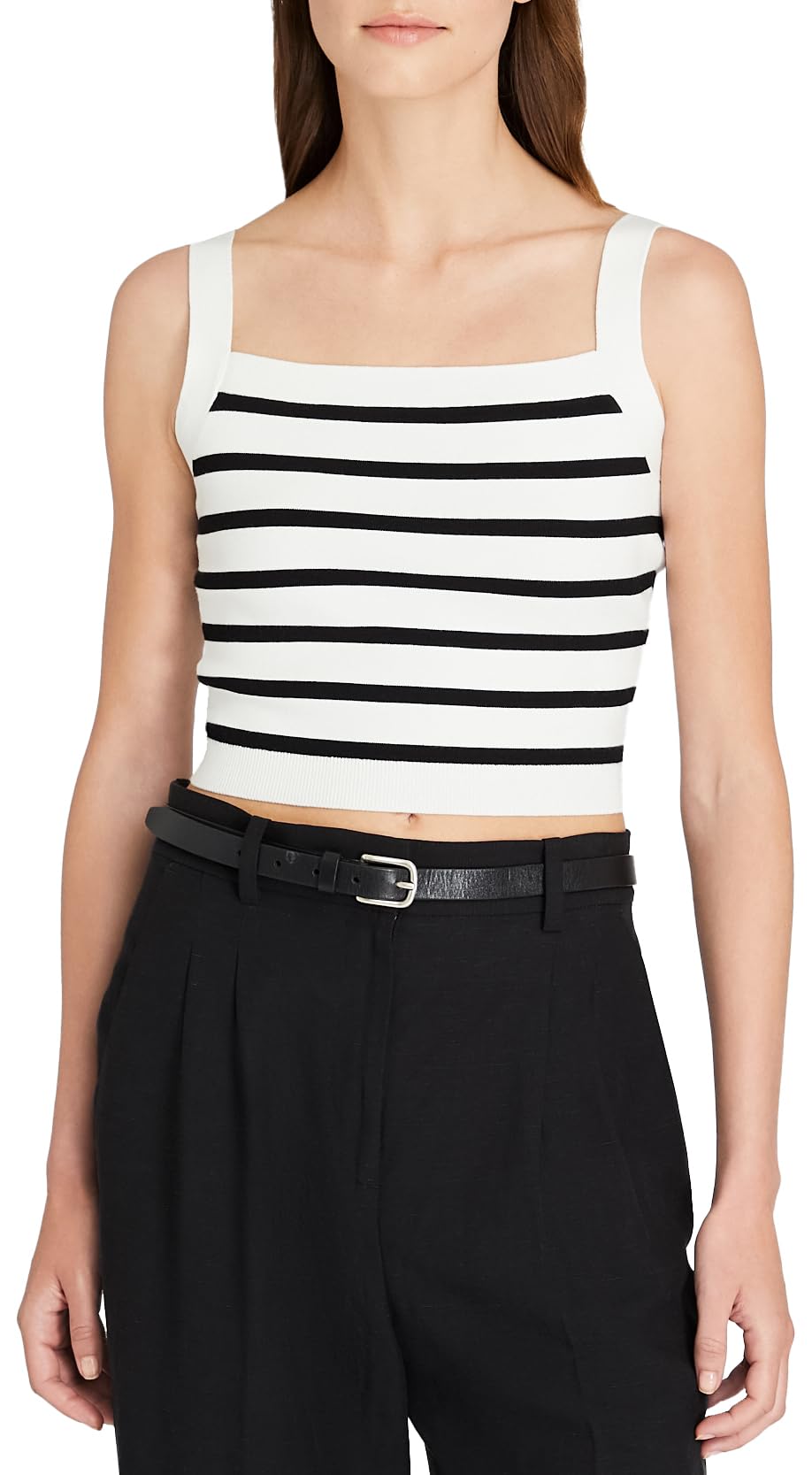 Club Monaco Women's Cropped Sweater Tank Top - Soft Knit Casual Summer Tops for Women - Perfect for Beach Outings, Date Nights & Layering