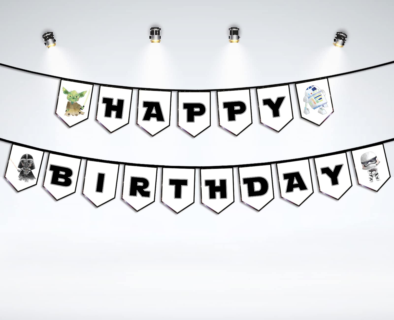 Star Wars Birthday Banner - Mandalorian & Yoda Themed Party Decor for Kids, Teens & Adults | Universe Wars Backdrop for Boys Birthday Party Supplies | Perfect for Baby Showers, Themed Parties & Special Celebrations