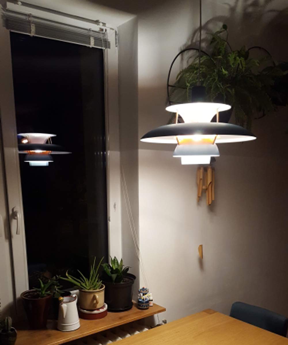 Kiven Plug-in Chandelier - Blue Aluminum Pendant Light with 15ft Cord & Dimmable Switch (Bulb Not Included) - Perfect for Bedroom, Dining Room, and Living Room Lighting